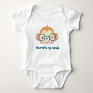 Cute Monkey Glasses Baby Bodysuit