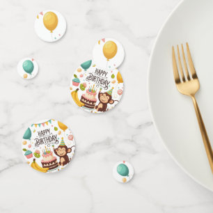 Cute Monkey Happy Birthday Party Confetti