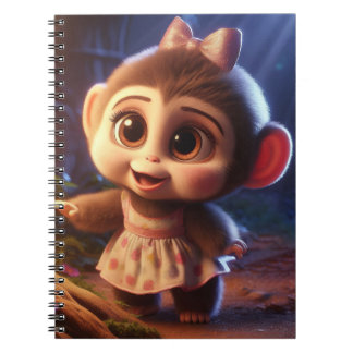 Cute monkey in a dress notebook