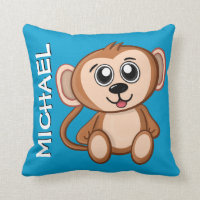 Cute Monkey Jungle Blue Cartoon Rainforest Name