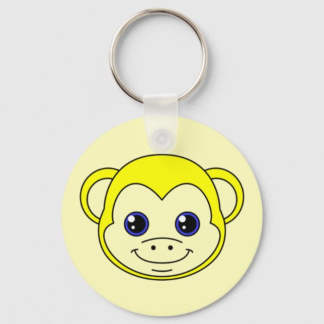 Cute Monkey Lemon Key Ring (Front)