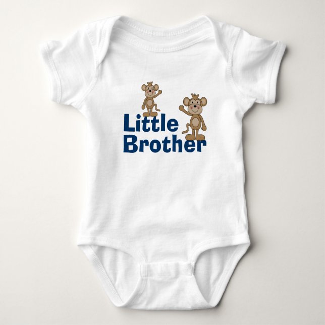 Cute Monkey Little Brother Baby Bodysuit (Front)