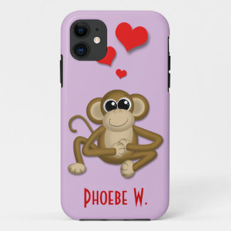 Cute Monkey Love Personalised iPhone 5 Case