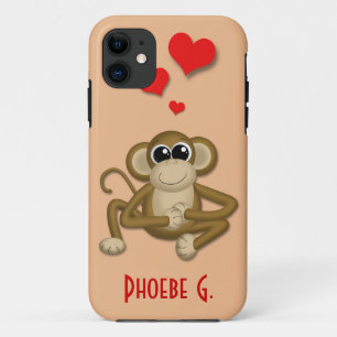 Cute Monkey Love Personalized iPhone 5 Case