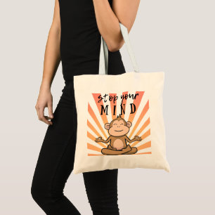 Cute Monkey Meditation Yoga Tote Bag