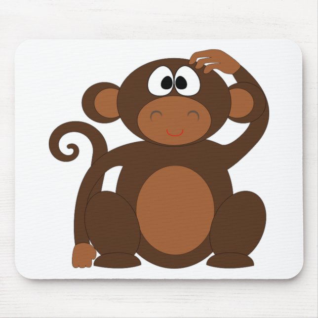 Cute Monkey Mouse Pad (Front)