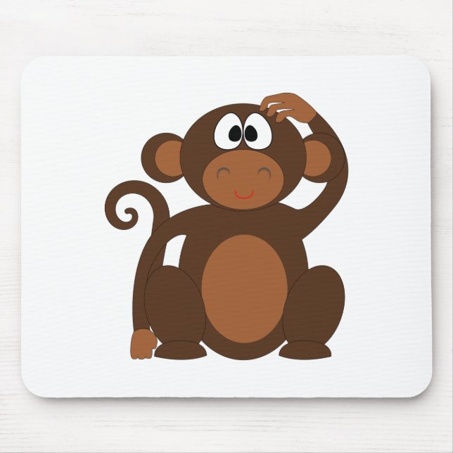 Cute Monkey Mouse Pad (Front)