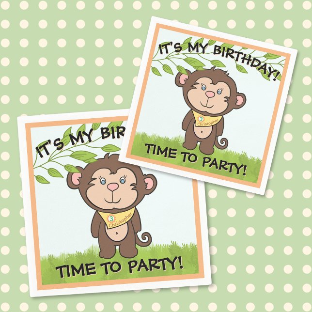 Cute Monkey Napkin (Creator Uploaded)