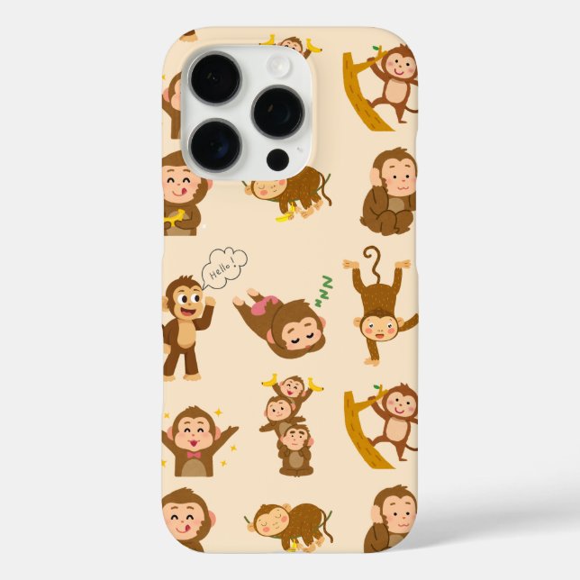Cute Monkey Pattern Phone Case – Adorable Monkey D (Back)