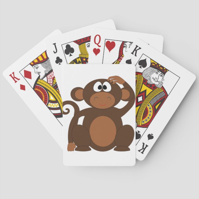 Cute Monkey Playing Cards (Back)