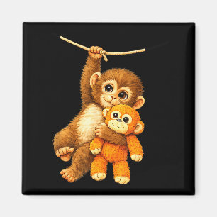 Cute monkey punch baby  magnet