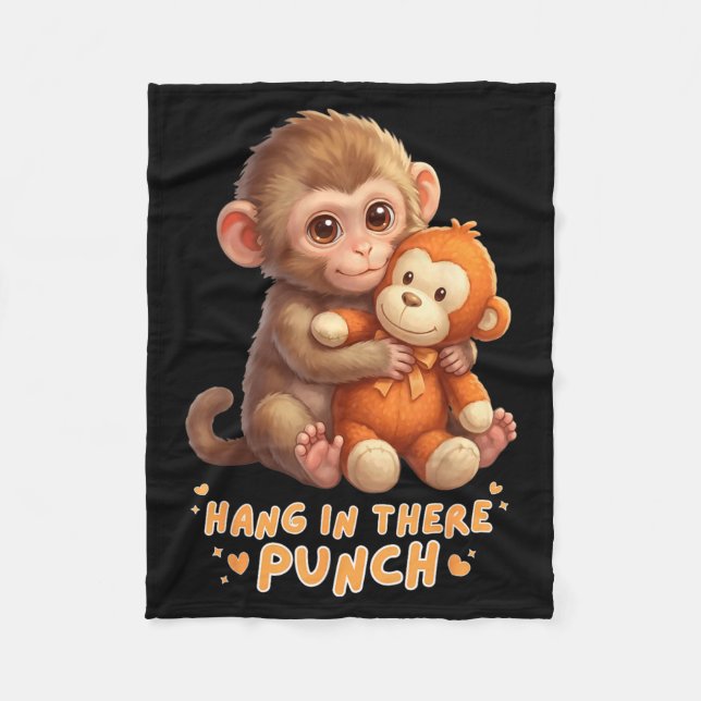 Cute Monkey Punch Baby Monkey Punch Team Punch Fleece Blanket (Front)