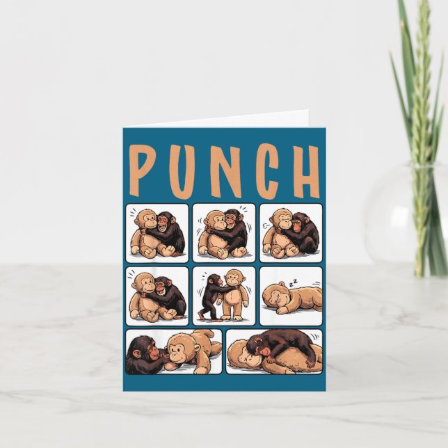 Cute monkey punch  card (Front)
