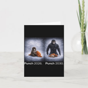 Cute monkey punch meme funny animal design card
