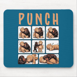 Cute monkey punch  mouse pad