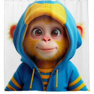 Cute Monkey Shower Curtain