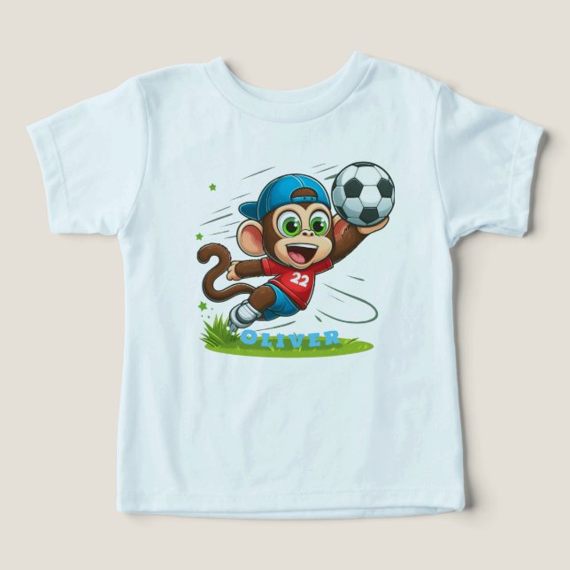 Cute Monkey Soccer Player (Design Front)