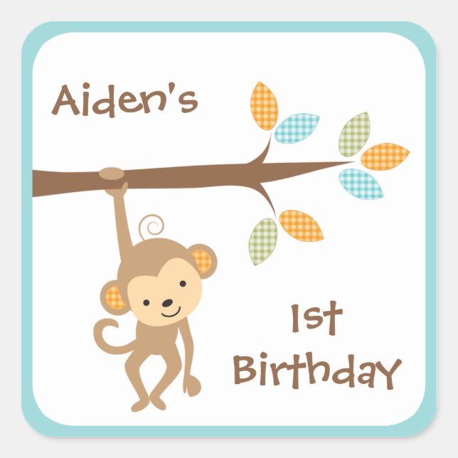 Cute Monkey Sticker (Front)