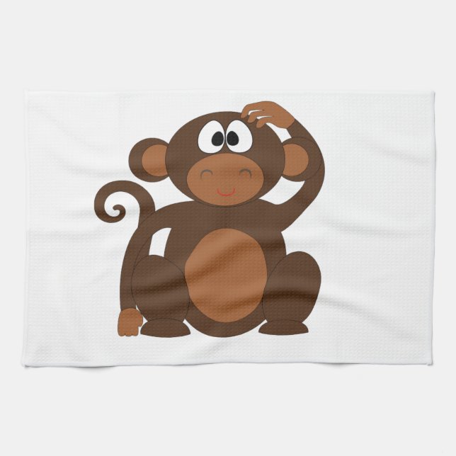 Cute Monkey Tea Towel (Horizontal)