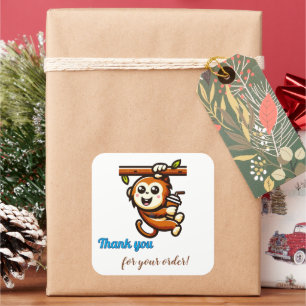 Cute Monkey Thank You Sticker