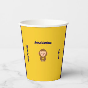 Cute Monkey Theme Boy Baby Shower Paper Cups