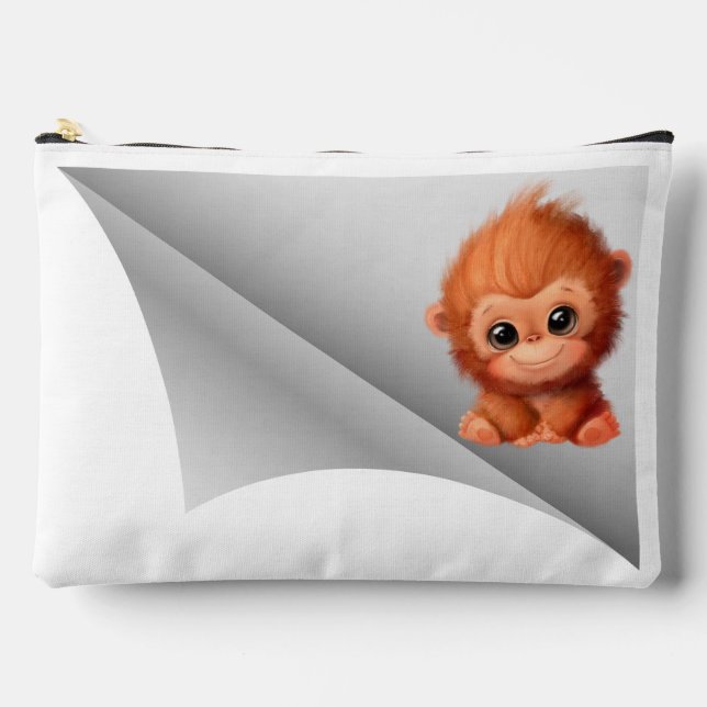 cute monkey under the patch accessory pouch (Front)