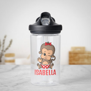Cute Monkey Water Bottle for Girl - Winking