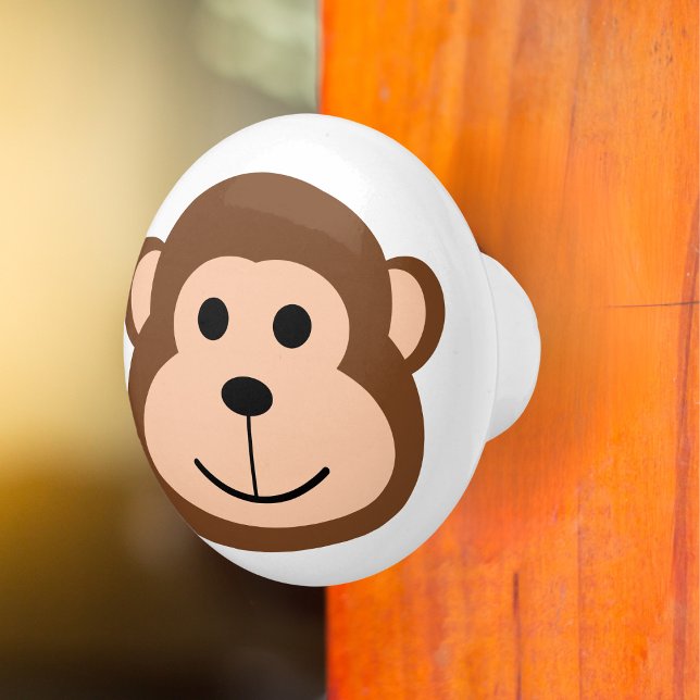 Cute Monkey Wild One Jungle Safari Animal Cartoon Ceramic Knob (Creator Uploaded)