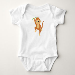 Cute Monkey with Bamboo Baby Bodysuit