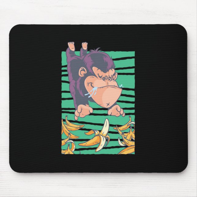 Cute Monkey With Bananas Mouse Pad (Front)