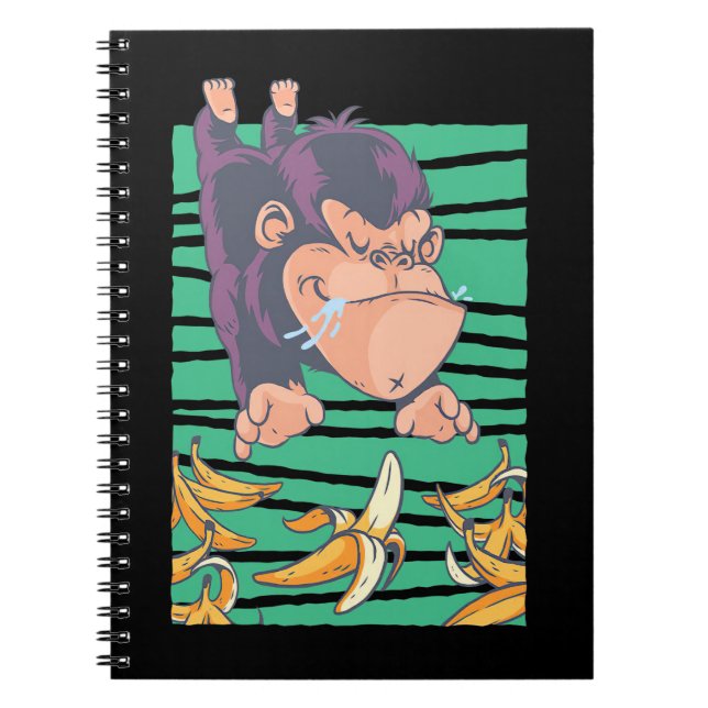 Cute Monkey With Bananas Notebook (Front)