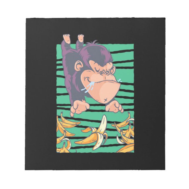Cute Monkey With Bananas Notepad (Front)
