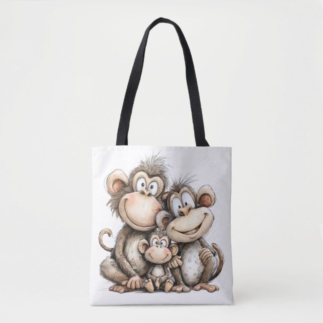Cute monkeys  tote bag (Front)