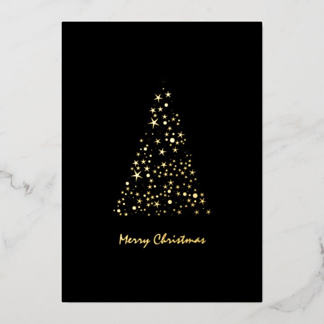 Cute Monochrome Brighty Stars Christmas  (Front)