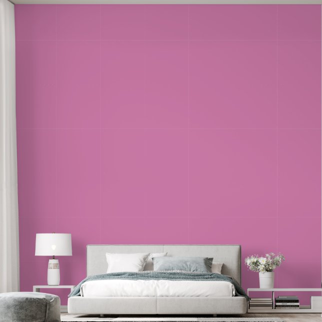 Cute Monochrome Bubblegum Pink - Custom Colour Wallpaper (Bedroom)