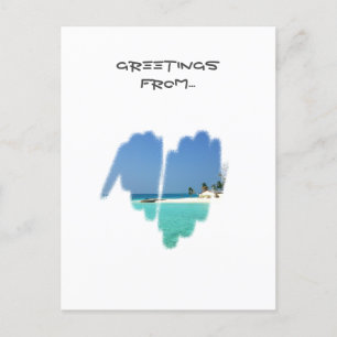 Cute Monochrome Mainstream Graffiti Heart Postcard