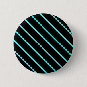 Cute monogram aqua black stripes All-Over-Print T- 6 Cm Round Badge
