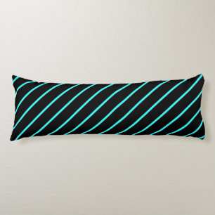 Cute monogram aqua black stripes All-Over-Print T- Body Cushion