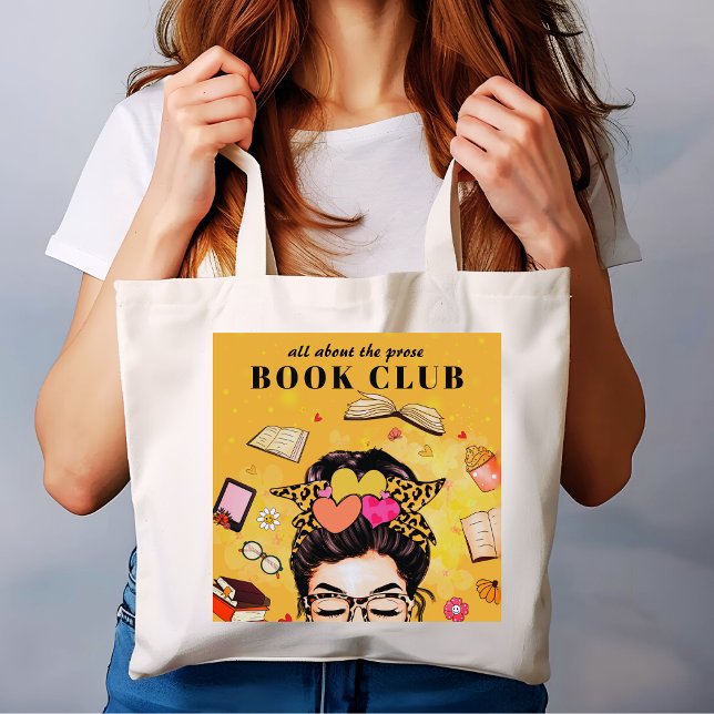 Cute Monogram Book Club  Large Tote Bag (Creator Uploaded)