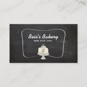 Cute Monogram Cake Decorator Baker Bakery Business Card