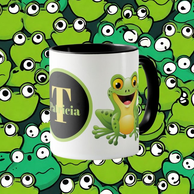 Cute monogram frog lovers mug (Creator Uploaded)
