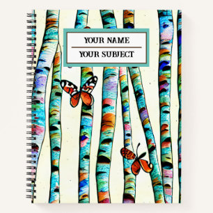 Cute monogram hand drawn forest nature Cute Notebook