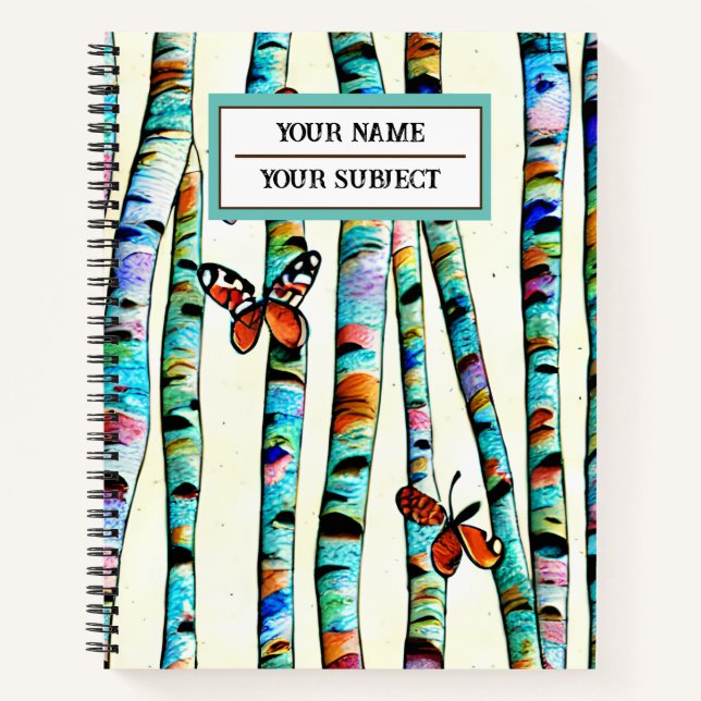 Cute monogram hand drawn forest nature Cute Notebook (Front)