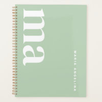 Cute Monogram Name Green School