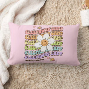 Cute Monogram Sleepaway Summer Camp Lumbar Cushion