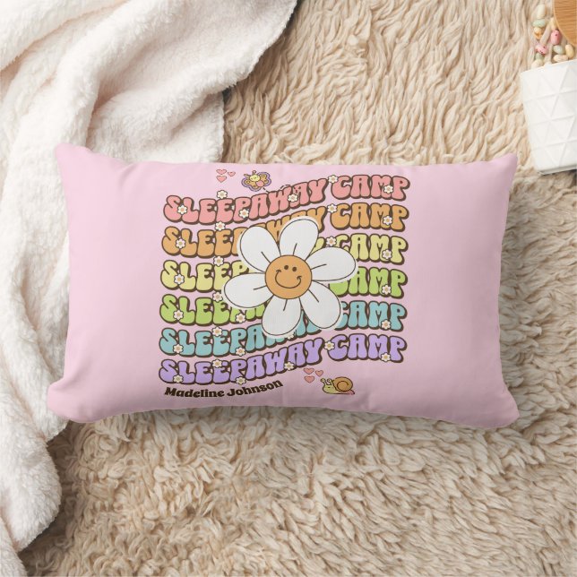 Cute Monogram Sleepaway Summer Camp  Lumbar Cushion (Blanket)