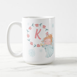 Cute Monogrammed Angel Christmas Coffee Mug