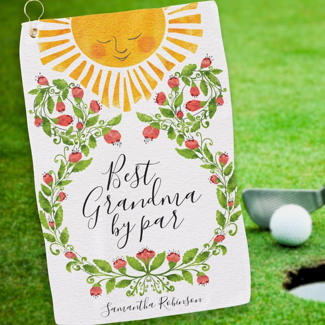 Cute Monogrammed Best Grandma by Par Golf Towel (Creator Uploaded)