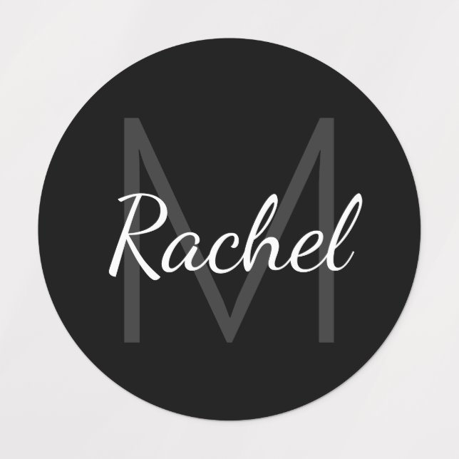 Cute Monogrammed Girl's Name | Black & White (Design 5)