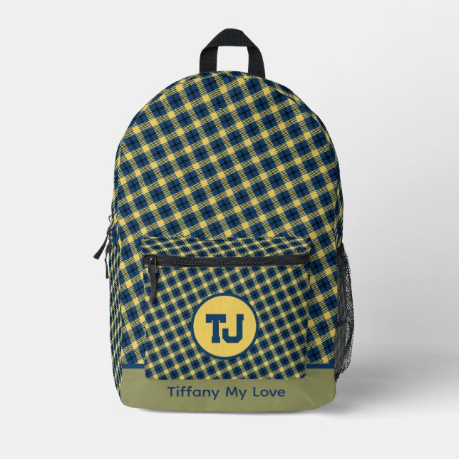 Cute Monogrammed Preschool Patterned Backpack (Front)